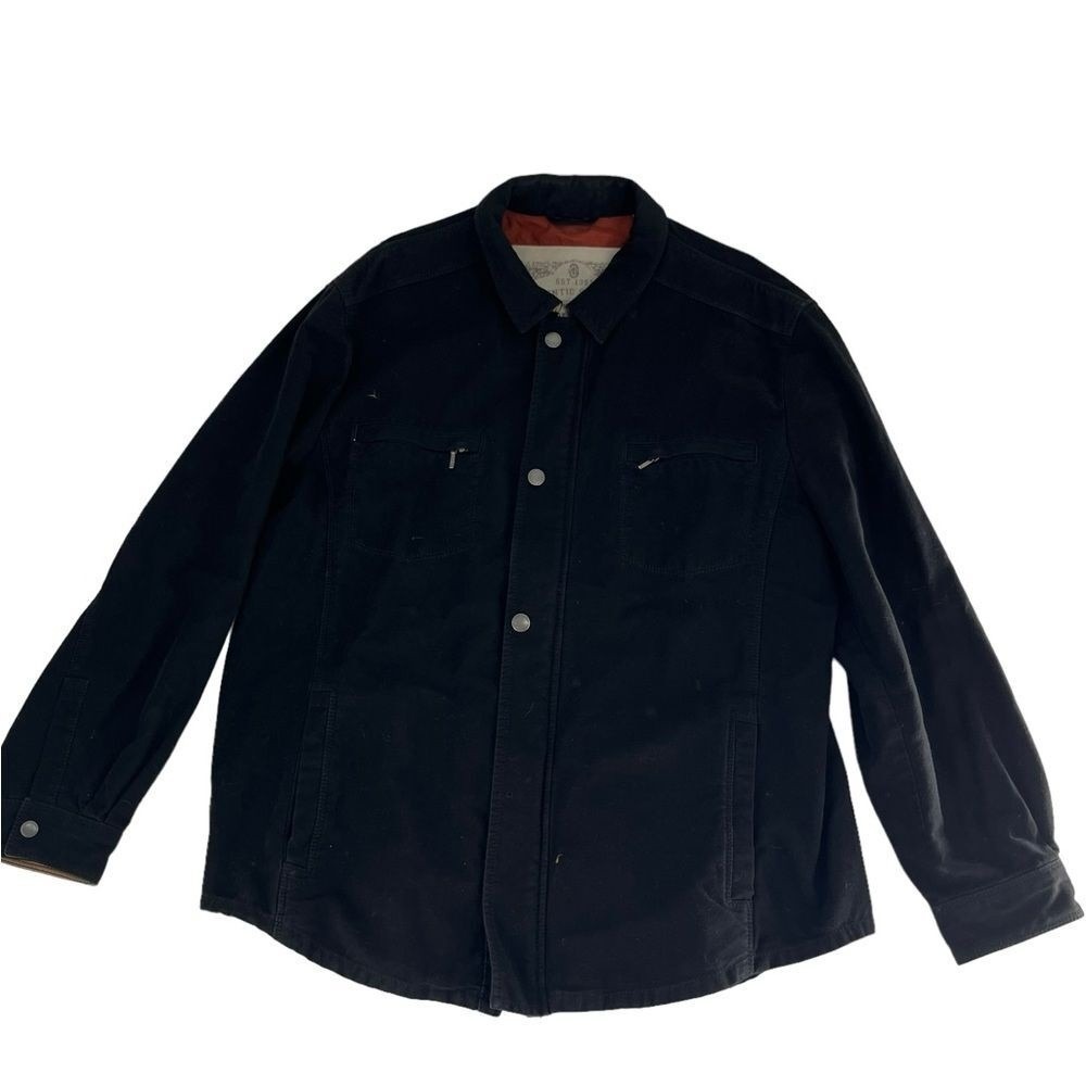 Tommy Bahama Jacket Mens XL Black Zip Up Heavy Shacket Work Utility Chore Coat